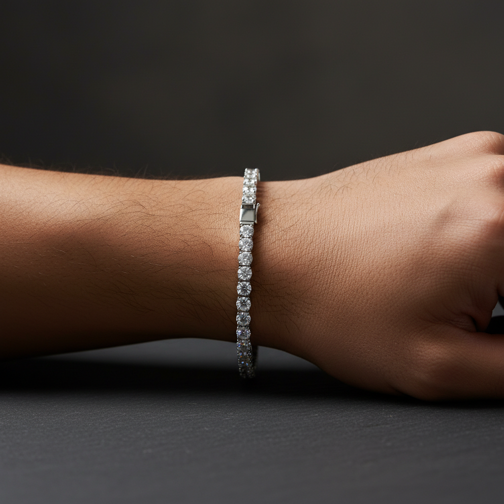 Tennisarmband Männerhand